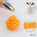 Professional 304 stainless steel rose icing nozzle tip 40-67 for cake decorating - Rose Wave (40-67) / 40-67