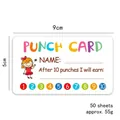 Vista detallada de 50 tarjetas de recompensa para incentivos de conducta escolar y casa. - Estilo de Niña de Dibujos Animados y Arcoíris (J250127) / 50 Hojas