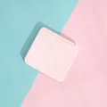 Compact pink square portable makeup mirror in minimalist candy color ins style design - Pink