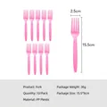 Set mit 10 langlebigen rosa Einweg-Plastikgabeln für Geburtstagsfeiern und Picknick-Events - 10-Teiliges Rosa Gabel-Set