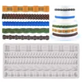 Silikonform mit Zopf- und Seiltextur für die DIY-Fondant-Kuchenranddekoration und Backen - Mehrtextur-Randform (50-2469-B)