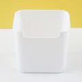 Minimalist white desktop storage box with large capacity for office and vanity organization - White