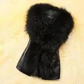 Elegant black women's short faux fur vest with soft slim fit design for autumn and winter - S / Tops / Black