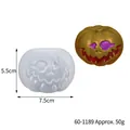 Halloween scarred face pumpkin silicone mold for candles and resin crafts, 7.5x5.5cm. - Taunting Pumpkin (60-1189)