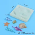 Seashell and starfish silicone mold for resin DIY crafts and baking fondant decorations. - Shell Style (60-1181)