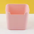 Minimalist pink plastic desktop storage box and pen holder for office stationery storage - Pink
