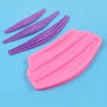 Pink leaf patterned silicone lace mold for fondant and chocolate, approx 188g weight - Leaf Vein Texture Style (50-520-A) / 20.5x10.5cm