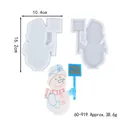 Christmas snowman silicone resin mold with Happy Holiday sign, 10.4x16.2cm for DIY - Snowman Style (60-919)