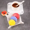 Nordic style white silicone storage tray and non-slip coaster set for desktop home use - Nordic Storage Set (J2520-B) / White / 14x14cm