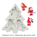 Professional Santa Claus silicone mold for Christmas cake and chocolate biscuit decorating - Santa Claus (50-659-B) / 11*9.7cm / Gray
