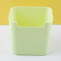 Minimalist light green square plastic desktop storage box for pens and stationery items - Green