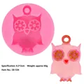 Durable pink owl silicone mold for DIY plaster aromatherapy and fondant car pendants - Owl (50-534) / 6.5x2cm / Pink