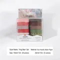 Detailed view of 10-roll assorted color and grid washi tape set in clear packaging - Cherry Blossom