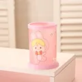 Porte-stylo rond rose avec motif de dessin animé pour l'organisation du bureau - Petite Fille
