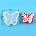 Moule en silicone en forme de papillon pour fondant et chocolat, poids environ 65g - Moule Papillon à Rainure Profonde (50-3409) / 7.8x6.7x2.8cm / Blanc