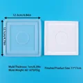 Square silicone mold for DIY candle holder making showing dimensions of 12.3x12.1cm and 1cm thickness. - Square Tiered Style (60-1470)