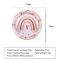 9-Zoll-Pappteller im Boho-Regenbogen-Stil für die Dekoration von Kindergeburtstagen - 9 Zoll Teller 10 Stk.