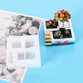 DIY quadratische Silikonform zur Herstellung von Kristall-Epoxidharz-Sukkulenten-Blumentöpfen - Quadrat Trapez Stil (60-616) / Weiß