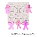 Gingerbread man silicone mold for Christmas chocolate cake decorations - Gingerbread Man (50-1217-B) / 9.5*9.5cm / Gray