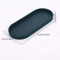 Dark green oval silicone tray for jewelry or bathroom soap storage, 8.46 inches long - Dark Green Oval (J230914-C)