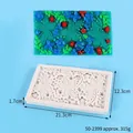 Rechteckige Silikonform mit Blumenmuster für DIY-Torten-Fondantränder und Dekoration. - 21.3x12.3x1.7cm