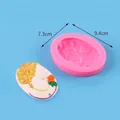 9.4x7.3cm Cameo girl portrait silicone mold for DIY plaster aromatherapy projects - Relief Portrait (50-2881) / 9.4x7.3cm / Pink