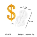Dollar sign silicone mold for DIY resin crafts and cake decoration with dimensions - 60-418