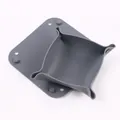 Detail view of a minimalist grey silicone desktop storage tray and non-slip coaster set - Nordic Storage Set (J2520-C) / Gray / 14x14cm