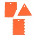 Professional 3-piece orange plastic cake scraper and dough cutter set for DIY kitchen baking - Three-Piece Set / Orange