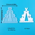 Technical details and dimensions for the Christmas cottage silicone mold for candle making - House Shape (60-1468)