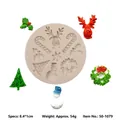 Christmas themed silicone mold with reindeer and tree designs for cake decorating - Christmas Series Composite Module (50-1079-B) / 8.4*1cm / Gray