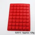 48-cavity red silicone mold with alphabet letters numbers and shapes for DIY chocolate and jelly - English Letters & Numbers Style (02015) / 48 Holes (02015) / Red