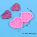 Heart-shaped angel wing silicone mold for DIY resin jewelry pendants and earrings - Angel Wing Heart Style (50-3030-A) / 50-3030-A