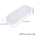 Oval white silicone tray measuring 21.5x9.3cm for bathroom and jewelry storage - White Oval (J230914-D)