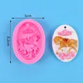 Carousel horse silicone mold for DIY plaster aromatherapy and fondant craft pendants - Carousel Tag (50-2678)