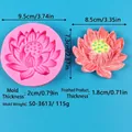 Lotus flower silicone mold for resin DIY crafts with dimensions in cm and inches - Lotus Style (50-3613-A)