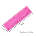 Pink lace border silicone mold for fondant cake decorating with dimensions shown - Lace Floral Relief Style (50-140-A) / 16cmx4.5cmx0.3cm / Pink