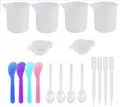 Comprehensive 18-piece silicone epoxy resin tool set for DIY craft art projects - Y046