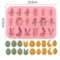 Detaillierte Größenangaben für Osterhasen-Silikonform und Eierform mit fertigen Pralinen - 18 Loch Osterform (J2401055) / Rosa