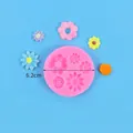 Stampo in silicone rosa per fiori in pasta di zucchero fai-da-te con cavità floreali - 50-3073-A (6.2cm)