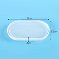 Oval silicone resin mold for DIY storage tray, dimensions 18x9.5x1.6cm, weight 55g - Medium (60-720) / 18cmx9.5cmx1.6cm