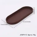 Brown oval silicone tray for jewelry storage and bathroom soap bottle organization - Dark Brown Oval (J230914-E)