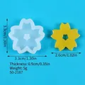 Sunflower shaped silicone resin mold with detailed measurements for DIY craft accessories - Cherry Blossom Style (50-2187-D)
