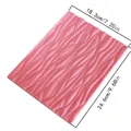 Pink silicone lace fondant mold with wavy texture, dimensions 18.3x24.6cm clearly shown. - Water Ripple Texture (001028) / 18.3x24.6cm