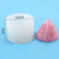 Hochwertige Silikonform in Erdbeerform für DIY Kerzen, Größe 6,5 x 5 cm, 117 g - Weißes 3D-Erdbeere (50-3393-D)