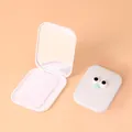 Portable white folding makeup mirror and comb set with a cute cartoon eye design - Big Eyes Decor Style / White