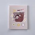 Cute cartoon A5 spiral release paper notebook with bear and girl illustration for stickers - Bear Girl / A5