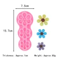 3-cavity sunflower silicone mold for DIY resin jewelry and phone case decoration - Round-Edged Flower Style (50-2362-A)