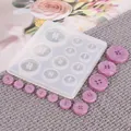 Square silicone mold for DIY resin buttons in various sizes and styles for crafts - Multi-Size Button Style (60-194) / 60-194 White