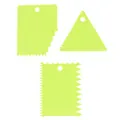3-piece light green plastic cake scraper set with serrated edges for DIY baking tools - Three-Piece Set / Green